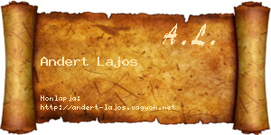 Andert Lajos névjegykártya